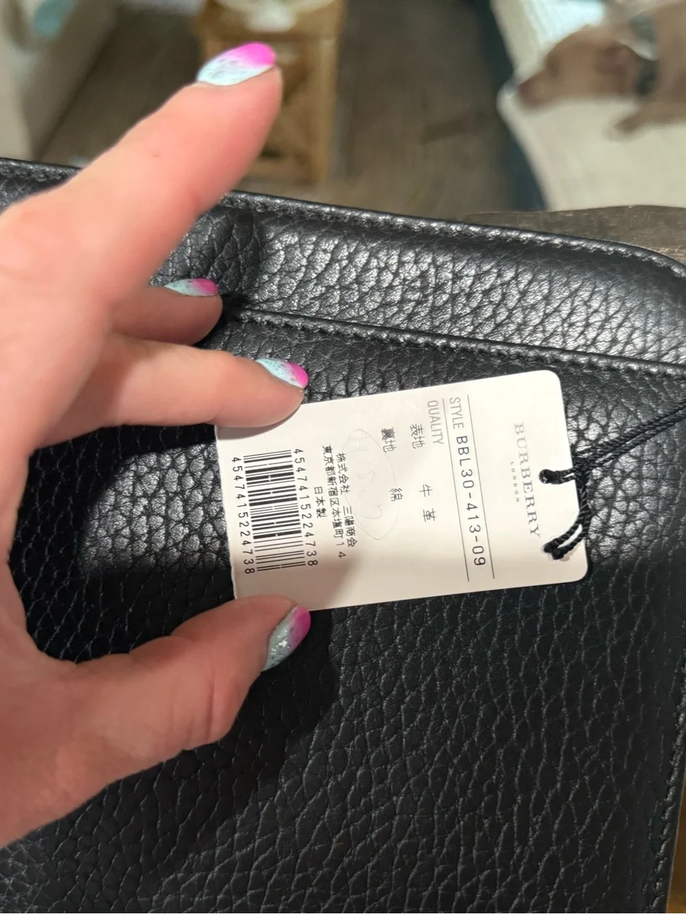 Burberry London black pebbled leather clutch, brand new.
